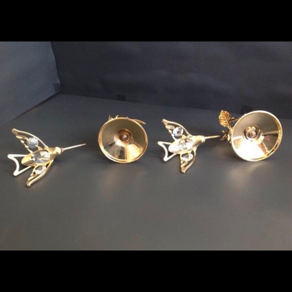 Vintage Austrian Crystal 24K Gold Plated Humming - Picture 7 of 9